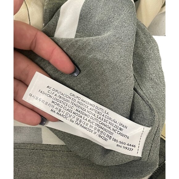 Massimo Dutti Womens Long  Dress EU 40 US 8 White Black Geometric 6605/819 NWT - Picture 11 of 14